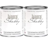 Fond Professionnel Anti-tanin/Anti-tache - biancoShabby® - 1 Litre (Lot de 2)