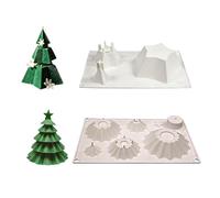 Fondant d ' arbre de Noël en silicone 3D pour la fabrication de savon, décoration de gâteaux, bonbons, chocolat, moule en silicone, outils de décoration de gâteaux chocolat