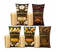 Fondant parfumé pour bruleur, Coffret 5 Fondants Parfumés Cire Végétale, Wax Melt Brûle-Parfum, 30h Par Fondant, Fleur Coton Cerise Citron Monoï Oud, anti Odeurs Animaux Tabac