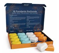 Fondant parfumé pour bruleur (Pack de 16) - Cire parfumée pour bruleur- 4 Parfums : Vanille, Monoï, Fleur de Coton, Fleur d'Oranger - Idéal pour bougie chauffe plat, brule parfum et bruleur électrique