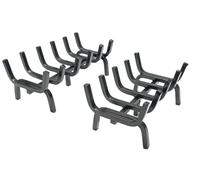 Fonderia Bongiovanni | Brûleur à bûches | porte bûches d'intérieur | porte-bûches d'extérieur | brasero | en fer pour cheminée et barbecue | Modèle Eco avec pied de renfort (38 x 20 x 15 h cm)