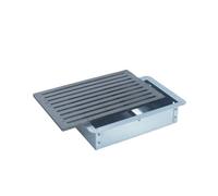 Fonderia Bongiovanni Grille en fonte | Grille pour cheminée | Nouveau modèle | Poêle à granulés | Barbecue fond pour cendres | 20 x 30 cm | cod.L | avec tiroir collecte cendres h 7 cm | Accessoires