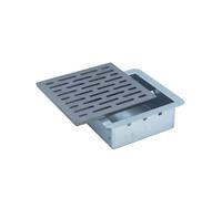 Fonderia Bongiovanni Grille en fonte | Grille pour cheminée | Poêle à granulés | Barbecue fond pour cendres | 20 x 20 cm Mod.M | avec tiroir récolte cendres | Hauteur 7 cm | Accessoires cheminée
