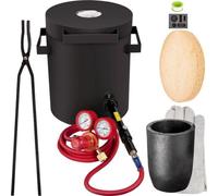 Fonderie de métaux Four de fusion au propane 2 kg – Kit de four de fusion avec creuset en graphite et pince – Coulée et fusion de métaux