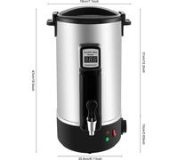 Fondeur de cire - Creuset électrique pour bougies - Contenance 10,8 l - Puissance 1100 W - Acier inoxydable - Robinet de vidange - Gris clair