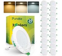 Fondiiz Lot de 20 Spot Encastrable LED, 6W, 700LM, Trou 75mm-90mm, IP44 | 220V, Blanc Chaud Blanc Neutr Blanc Froid, Diametre 98mm, Spot LED Encastrable Salle de Bain Étanche pour Salon Cuisine, Rond