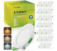 Fondiiz Lot de 20 Spot LED Encastrable 55mm - 68mm Découpe, 3.5w 340lm 220V | Spot Encastrable Led Blanc Chaud 3000K Blanc Neutre 4500K Blanc Froid 6000K Reglable, IP44 pour Salle de Bain Cuisine