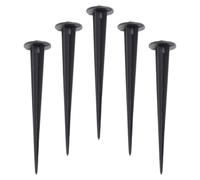FONDOTIN Aluminium Piquet de Sol Noir pour Lampe de Jardin 16cm 5 Pièces | Spikes de Rechange, Insertion Rapide sans Outil, Résistant aux Intempéries, pour LED et Bornes
