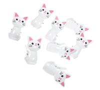 FONDOTIN Lot de 8 Pince Sachet Alimentaire Clip Chat en Plastique Blanc, Clips Réutilisables pour Paquet à Goûter, Fermeture Hermétique pour Aliments