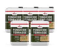 Fongicide Anti dépôt vert concentré pour terrasse et sols - Élimine aussi algues et lichens - ANTI-MOUSSE Lot de 5 x 1L (5L)