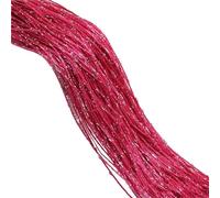 FonHNDG Rideaux de Perles pour Portes Rideau à Cordes avec Pompon et Paillettes, 2M x 1M, Rideau Perles Suspendu, Filet de séparation pièce Brillant(Rose Red)