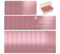 FONLAND Carte de Visite en Métal Blancs 100Pcs, Alliage d'Aluminium Gravée au Laser Vierge Cartes, Impressionnante Carte de Visite Vierge Gravée pour Bureau Cartes Cadeaux DIY, Rose