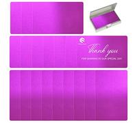 FONLAND Carte de Visite en Métal Blancs 100Pcs, Alliage d'Aluminium Gravée au Laser Vierge Cartes, Impressionnante Carte de Visite Vierge Gravée pour Bureau Cartes Cadeaux DIY, Violet