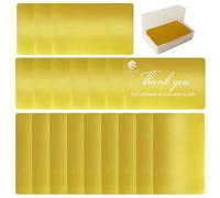 FONLAND Carte de Visite en Métal Blancs 100Pcs, Alliage d'Aluminium Gravée au Laser Vierge Cartes, Impressionnante Carte de Visite Vierge Gravée pour Bureau Cartes Cadeaux DIY, Or