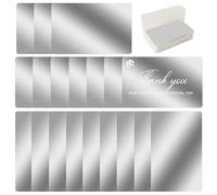 FONLAND Carte de Visite en Métal Blancs 100Pcs, Alliage d'Aluminium Gravée au Laser Vierge Cartes, Impressionnante Carte de Visite Vierge Gravée pour Bureau Cartes Cadeaux DIY, Argent