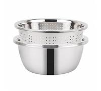 Fonowx 2 Pièces Paoire Récipient Acier Inoxydable Compact Ensemble Paoire Hygiénique Récipient Acier Inoxydable pr Cuisine Quotidienne, 24 CM, Ensemble Bol