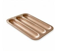 Fonowx à Bâtonns Revêtement Antiadhésif Finition Dorée Champagne à Bâtonns Trois Canaux Durables pr Cuisiniers