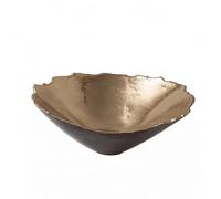 Fonowx Bol Décoratif Bol Centre de Table Coupe de Présentation en Aluminium Finition Polie Ouverture Large pour Créer un Point Focal Moderne et Petits, Bol Profond À Bord Cassé Importé L