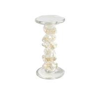 Fonowx Bougeoir Vintage Bougeoir Verre Chandelier Photophore Support de Bougie en Verre Texturé Éclat Subtil et Caractère, Contemporain, Élégant, Moderne, Minimaliste-B