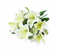 Fonowx Bouquet Artificiels Fleurs Faux Plantes Décoratives Composition Florale Tissu en Soie Réaliste avec Sept Têtes et Feuilles Denses Facile à Entretenir , Jaune