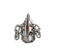 Fonowx Buse Haute Pression Buse Rotative Embout de Nettoyage Tête de Pulvérisation Structure Compacte Cylindrique pour Accès, 100L/Min, Buse De Nettoyage Avec Chaîne, Filetage Interne 1/2