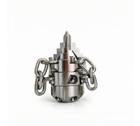 Fonowx Buse Haute Pression Buse Rotative Embout de Nettoyage Tête de Pulvérisation Structure Compacte Cylindrique pour Accès, 120L/Min, Buse De Nettoyage Avec Chaîne, Filetage Interne 1/2