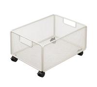 Fonowx Chariot de Rangement sous Bureau, Organiseur de Dossiers à roulettes en Maille, Armoire en Fer à roulettes, Petite étagère Multifonctionnelle, 48x25x23cm