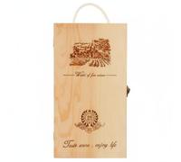 Fonowx Coffret Vin Boîte Vin Coffret Bouteille Étui Bouteille en Bois Massif avec Poignée Réutilisable pour Transport et, Boîte À Vin Double En Pin À Couvercle Rabattable