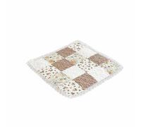 Fonowx Coussin de Siège en Coton Coussin de Chaise Galette de Chaise Housse de Siège Oreiller d'Assise avec Garnissage Polyester Aéré Style Patchwork Fleuri, Marron, 50 50cm