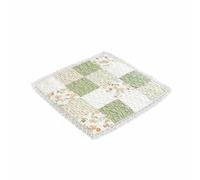 Fonowx Coussin de Siège en Coton Coussin de Chaise Galette de Chaise Housse de Siège Oreiller d'Assise avec Garnissage Polyester Aéré Style Patchwork Fleuri, Vert, 50 50cm
