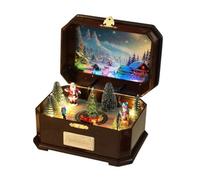 Fonowx Décoration Table Noël Musical | Plateforme Rotative Intégrée, Lumineux, Figurine, pr Bureau, Collectionneurs, Train Tournant