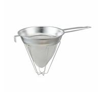 Fonowx Entonnoir en Acier Inoxydable avec Poignée Maille Fine pour Filtrer Huiles Soupes Boissons Facile à Nettoyer Adapté à la Préparation de Repas, Passoire Conique De 10 Pouces Avec Support