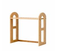 Fonowx Étagère de Bureau en Bambou Organisateur Bibliothèque Rangement avec Hauteur de Tablette Modulable et Cloisons, 52 Cm L X 19 Cm L X 50 Cm H, Étagère De Bureau Simple en Bambou, Modèle Haut
