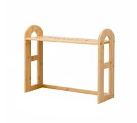 Fonowx Étagère de Bureau en Bambou Organisateur Bibliothèque Rangement avec Hauteur de Tablette Modulable et Cloisons, Size to 5, Étagère De Bureau Simple en Bambou, Modèle Bas