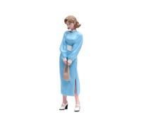 Fonowx Figurine en Résine Peinte Femme Élégante Figurine Miniature Statuette Collectible Sculpture Modèle Décoratif avec Visage Sculpté et Accessoires, 1/18