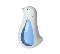 Fonowx Figurine Oiseau en Céramique Statue Sculpture Décor Table en Porcelaine Lisse Finition Épurée Style Contemporain Adaptée aux Étagères Bureaux Rebords, Bleu, Grand