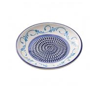 Fonowx Moulin à Ail de Cuisine Plaque Manuelle en Céramique Surface Texturée et Bord Imprimé pour Écraser Ail Gingembre Purée, Bleu, Bleu Et Blanc Avec Motif Floral