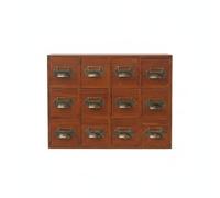 Fonowx Organisateur de Bureau en Bois Caisson à Tiroirs Coffret de Rangement Commode à Tiroirs Boîte Compartimentée Style Vintage avec Poignées Rétro pour, Rétro, Industriel, Rustique-B