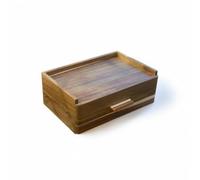 Fonowx Organiseur de Bureau en Bois avec Tiroir Boîte de Rangement à Compartiments Multiples Coffret à Thé Plateau Supérieur Plat en Pin Rangement Ordonné, Acacia Wood