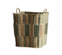 Fonowx Panier de Rangement Tressé Panier à Linge Corbeille Bac Poignées Latérales en Corde Papier et Fer Aspect Rotin Décontracté Adapté au Tri Du Linge, Petit + Grand