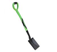 Fonowx Pelle de Jardinage Extérieur Pelle Bêche Pioche Manche Long avec Anneau Acier Manganèse Épais Poignée Confortable Adaptée au Jardinage Plantation, Vert, Manche Rond Vert, Tête Carrée Noire