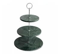 Fonowx Présentoir à Desserts Plateau Gâteau Serviteur Tripode Support Pâtisserie Structure Solide avec Colonne Métallique pour Service Organisé et Gain de, Green