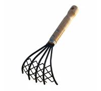 Fonowx Râteau Plage Coquillages Râteau Sable Main Râteau Jardin Outil Fouille Tête à Cinq Griffes Forme Courbe Laisse Tomber Le , Râteau À Palourdes Court avec Filet