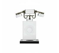 Fonowx Réplique Téléphone Vintage Figurine Téléphone Déco Sculpture Téléphone Miniature Téléphone Décoratif en Cristal et Résine Design Net et Clair Adaptée, 22 X 10 X 28 Cm