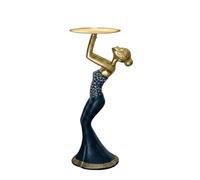 Fonowx Statue Décorative Femme Porte-plateau Sculpture Figurine Ornement Résine Plateau Intégré pour Présenter Plantes Bougies Bouteilles Adaptée à Entrée, Support De Plante Femme Debout