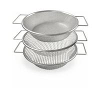 Fonowx Tamis à Terre Jardinage Tamis Crible Passoire Filtre Métallique avec Poignées Droites et Corps Peu Profond Séparation des Pierres et Mauvaises Herbes Convient aux Plates-Bandes Pépinières