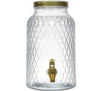 Fontaine à boisson ALTOBUY en verre 6L motif diamant avec robinet Transparent