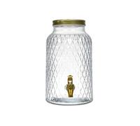 Fontaine à boisson ALTOBUY en verre 6L motif diamant avec robinet Transparent