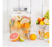 HOME DECO FACTORY - Fontaine à Boisson en Verre avec Large Ouverture et Robinet de Service - idéale pour Toute la Famille - Parfaite pour Vos Boissons - Contenance : 8 L
