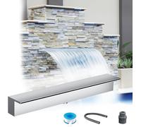 Fontaine à débordement en Cascade pour Jardin et terrasse, 160 cm, avec Accessoires, Bec verseur argenté pour bassins et rocailles.